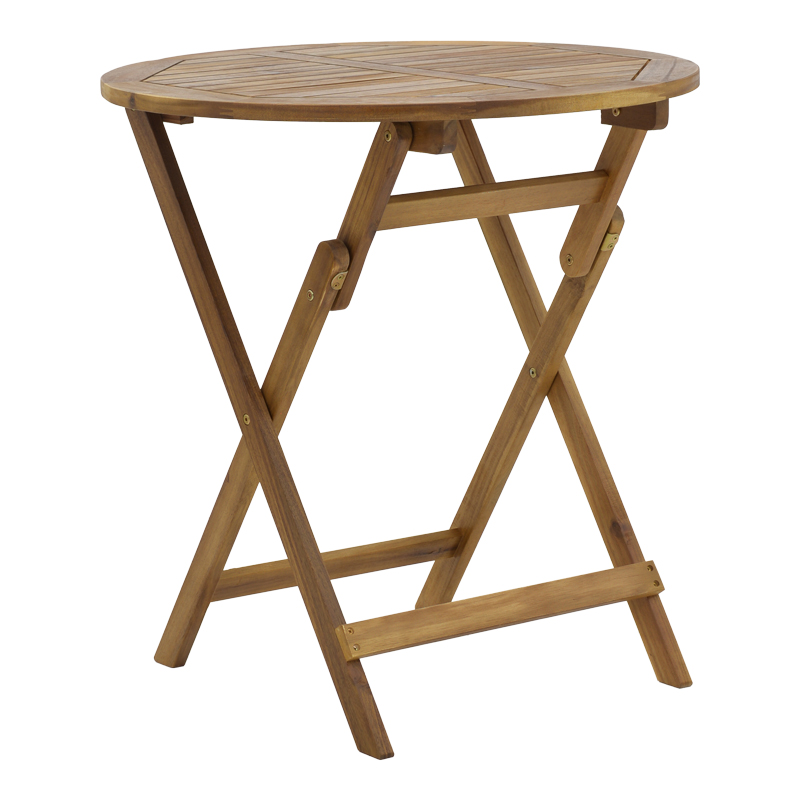 Joter-Carpuva pakoworld dining table set of 3 folding natural solid acacia wood D70x74cm
