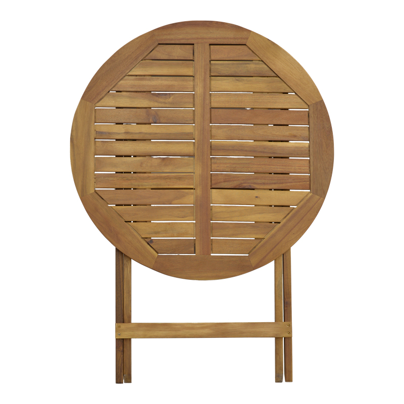 Dining table Mobie-Carpuva pakoworld set of 3 folding natural solid acacia wood D70x74cm