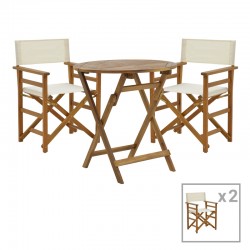 Dining room Bistrual-Carpuva pakoworld set of 3 folding natural solid acacia wood D70x74cm