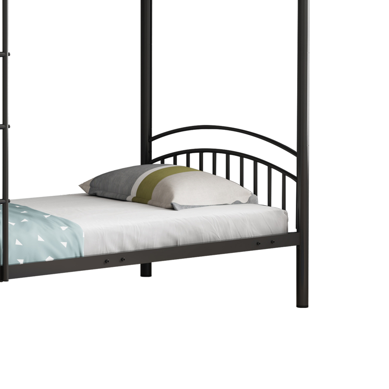 Κρεβάτι-κουκέτα Mordecai  pakoworld μαύρο μεταλλικό 90x190x165εκ