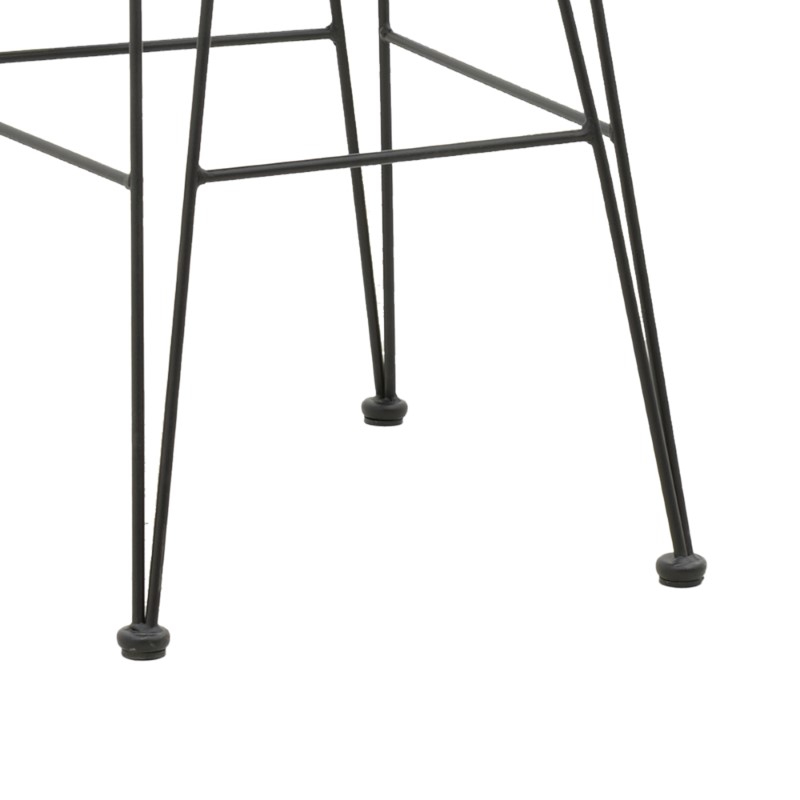Garden bar stool Naoki pakoworld with cushion pe black-metal black leg 45x51x107cm
