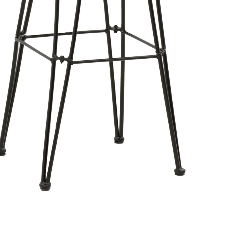Garden bar stool Naoki pakoworld with cushion pe black-metal black leg 52x50x90cm