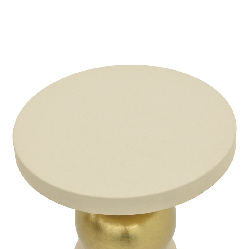 Side table Enville Inart cream-gold metal D41x53cm