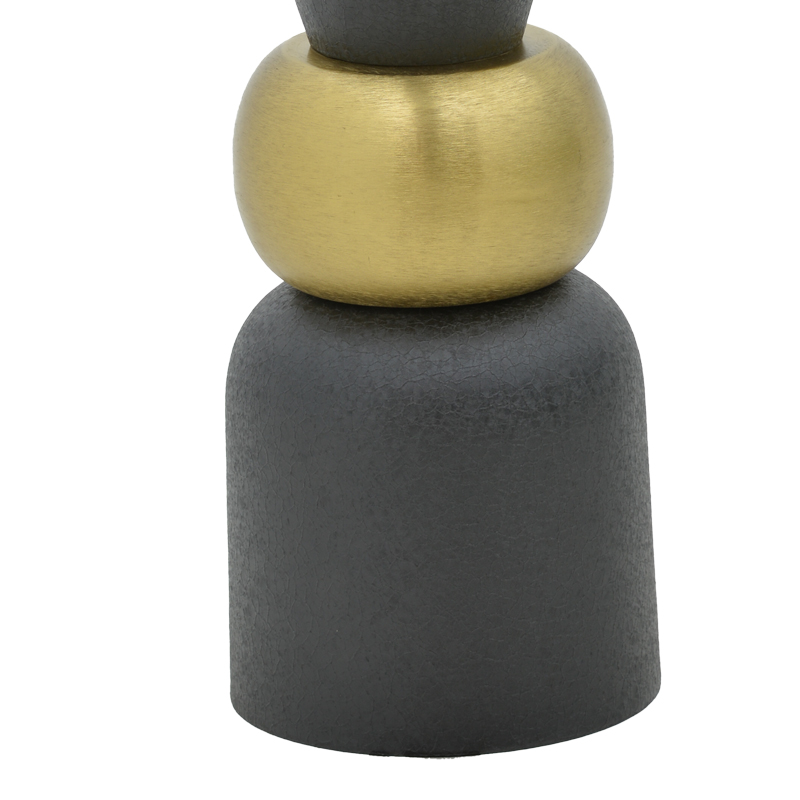Vase Decorasie Inart black-gold metal D28x65cm