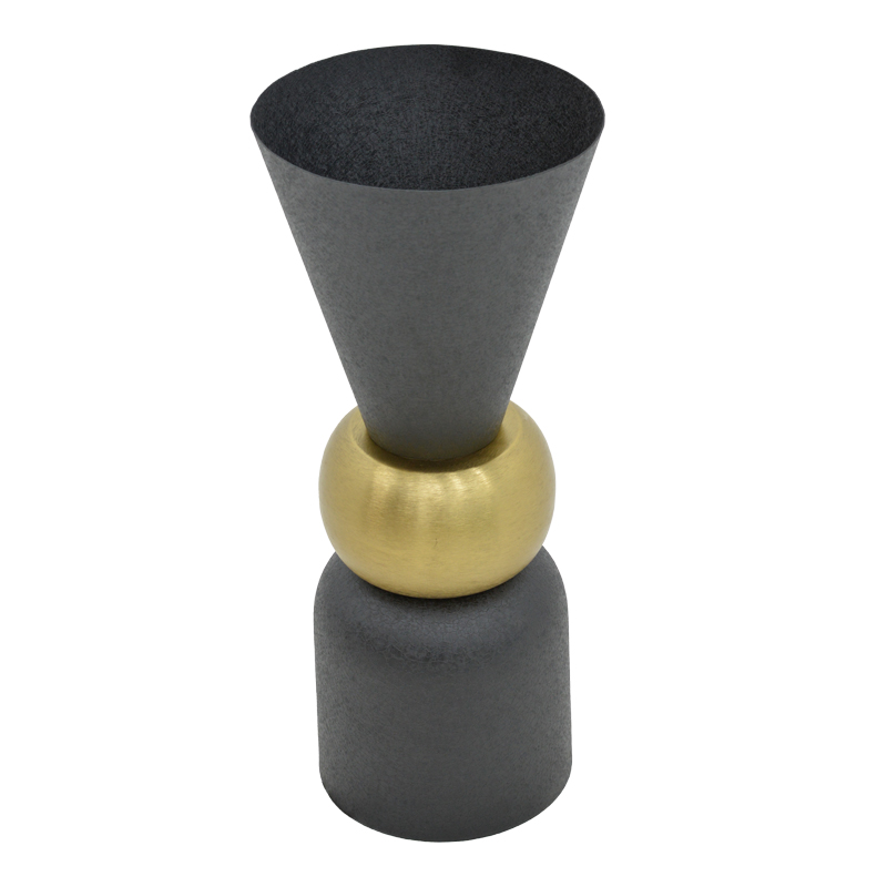 Vase Decorasie Inart black-gold metal D28x65cm