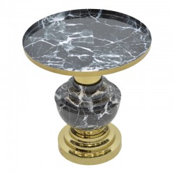Side table Cogent Inart black-gold metal D46x50cm