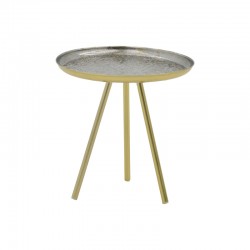 Side table Jacksie Inart gold metal D51x54cm
