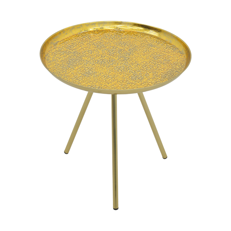 Side table Jacksie Inart grey-gold metal D41x43.5cm