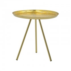 Side table Jacksie Inart grey-gold metal D41x43.5cm