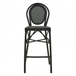 Bar stool Dezyan pakoworld black aluminum-black textilene 41.5x53.5x116cm