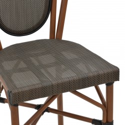 Bar stool Dezyan pakoworld dark brown aluminum-grey textilene 41.5x53.5x116cm