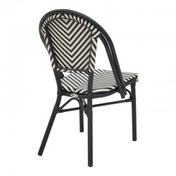 Chair Uarmin pakoworld stack black aluminum-black and white  textilene 46x57x85cm