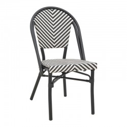 Chair Uarmin pakoworld stack black aluminum-black and white  textilene 46x57x85cm