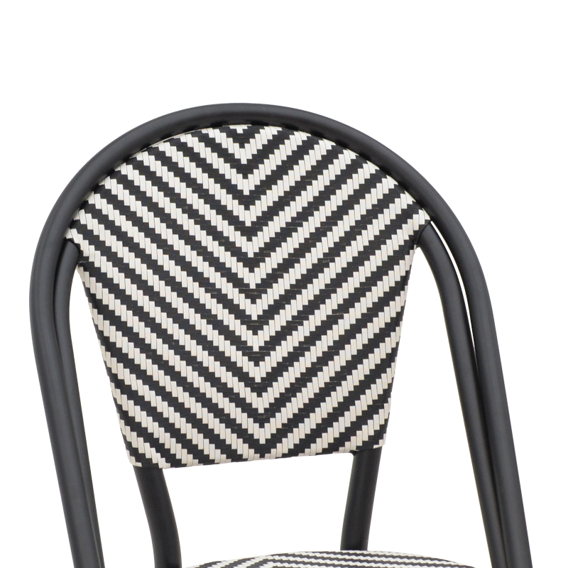 Chair Uarmin pakoworld stack black aluminum-black and white  textilene 46x57x85cm