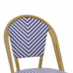 Chair Uarmin pakoworld stack natural aluminum-blue and white  textilene 46x57x85cm