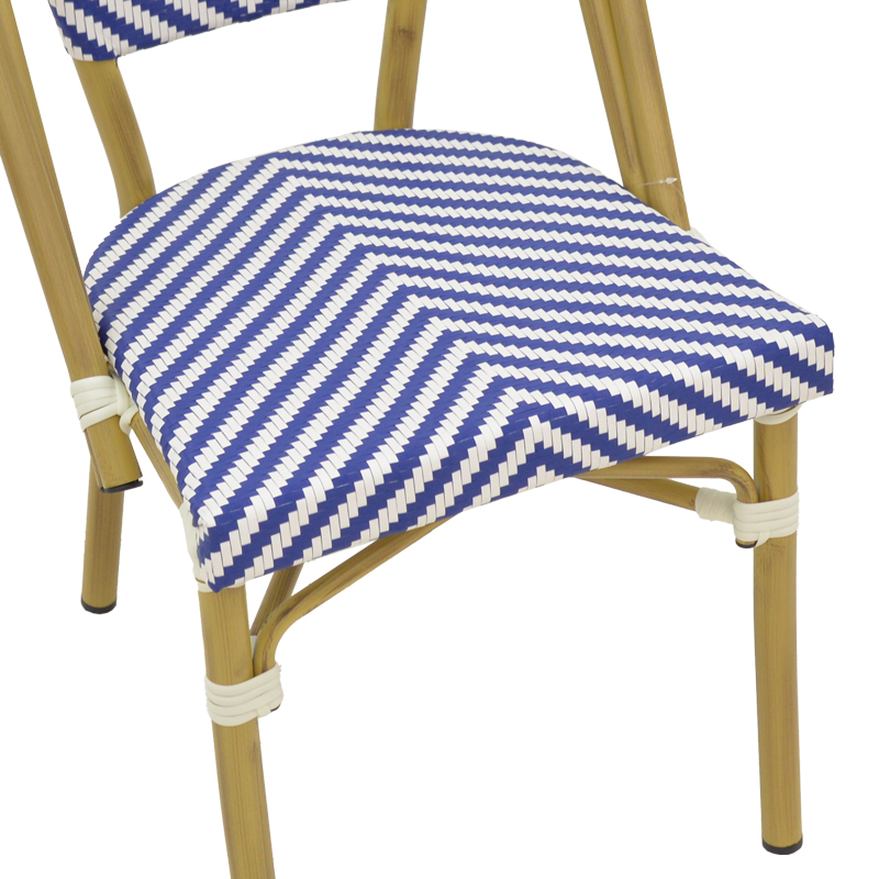 Chair Uarmin pakoworld stack natural aluminum-blue and white  textilene 46x57x85cm