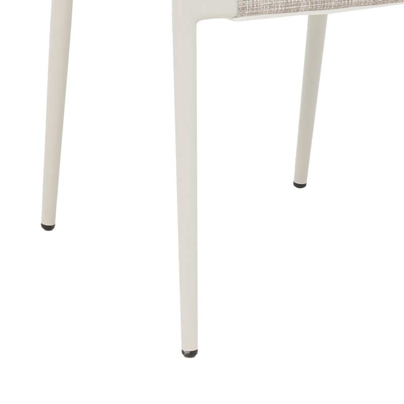 Elation aluminum armchair pakoworld stackable white frame-textilene natural rattan 57x56x78cm