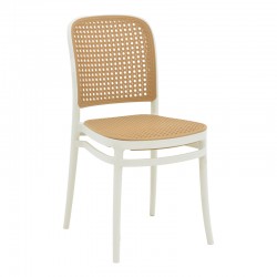 Καρέκλα Nereus pakoworld pp φυσικό-λευκό 45x43x84εκ