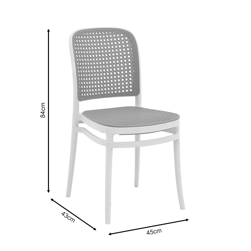 Καρέκλα Nereus pakoworld pp φυσικό-λευκό 45x43x84εκ