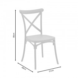 Chair Crossie pakoworld pp white 51x48x90cm