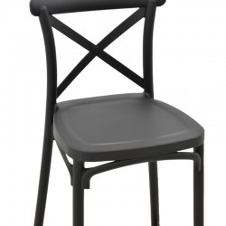 Bar stool Crossie pakoworld pp black 44x44x113cm