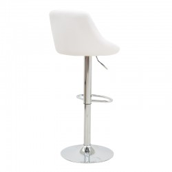 Bar stool Boronez pakoworld height adjustable white pu-chrome base 47x49x112cm