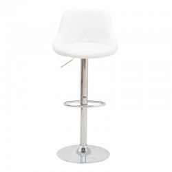 Bar stool Boronez pakoworld height adjustable white pu-chrome base 47x49x112cm