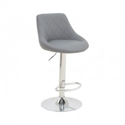 Bar stool Boronez pakoworld height adjustable grey pu-chrome base 47x49x112cm