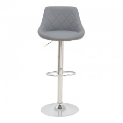 Bar stool Boronez pakoworld height adjustable grey pu-chrome base 47x49x112cm