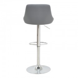 Bar stool Boronez pakoworld height adjustable grey pu-chrome base 47x49x112cm