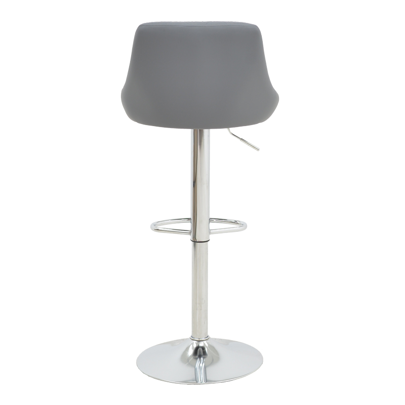 Bar stool Boronez pakoworld height adjustable grey pu-chrome base 47x49x112cm