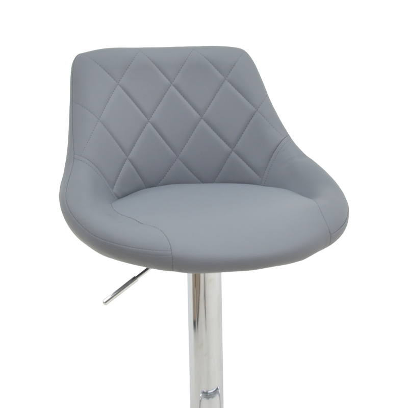 Bar stool Boronez pakoworld height adjustable grey pu-chrome base 47x49x112cm