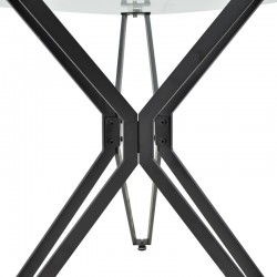 Table Dezous pakoworld glass-black metal legs D70x75cm