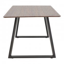 Table Winor pakoworld walnut mdf-black metal legs 160x90x75cm