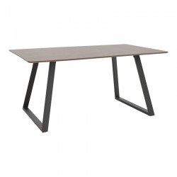 Table Winor pakoworld walnut mdf-black metal legs 160x90x75cm