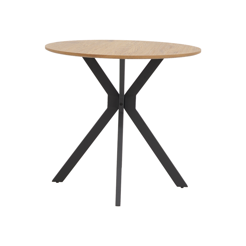 Table Xuson pakoworld natural mdf-black metal legs D80x75cm