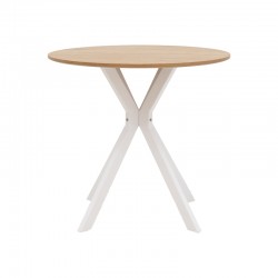 Table Xuson pakoworld natural mdf-white metal legs D80x75cm