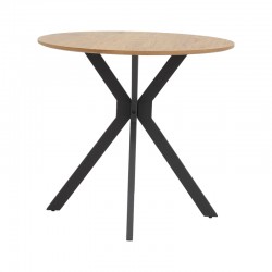 Table Xuson pakoworld natura lmdf-black metal legs D120x75cm