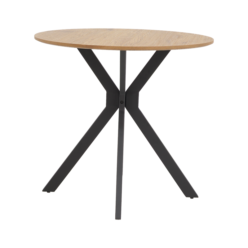 Table Xuson pakoworld natura lmdf-black metal legs D120x75cm