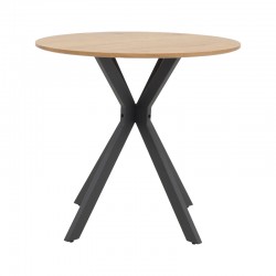 Table Xuson pakoworld natura lmdf-black metal legs D120x75cm