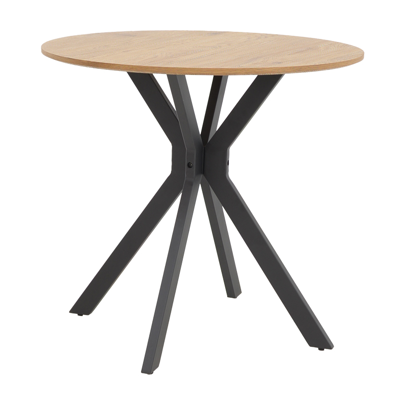 Table Xuson pakoworld natura lmdf-black metal legs D120x75cm