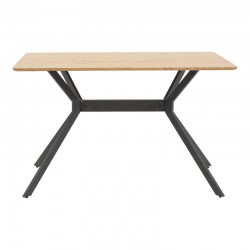 Nerelis pakoworld natural mdf table and black metal leg 120x70x75cm