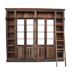 Library Librardy Inart antique brown solid mango wood 247x35x220cm