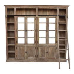 Library Librardy Inart lime wash solid mango wood 247x35x220cm