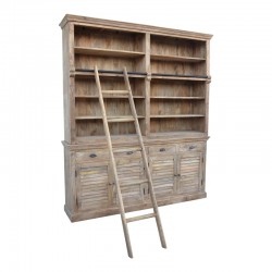 Library Bookie Inart antique white solid mango wood 200x42x230cm