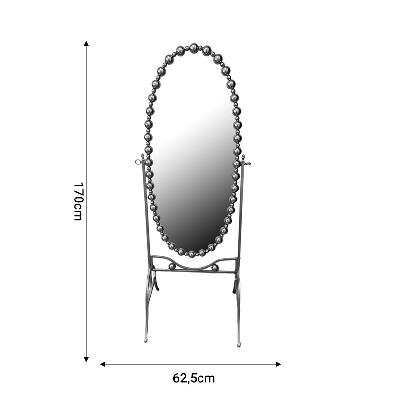 Mirror Present Inart black metallic 63.5x50x171cm