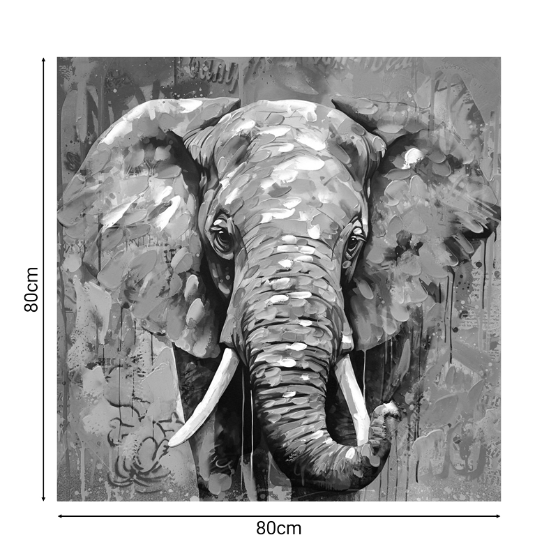 Canvas wall art Elephant Inart 80x3x80cm