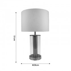 Table lamp Lampren Inart E27 gold metal-white fabric lampshade D28x51cm