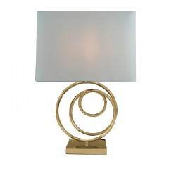 Table lamp Tableder Inart E27 gold metal-white fabric lampshade 33x17x52cm