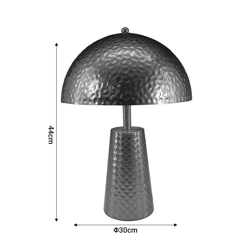 Table lamp Ambient Inart E27 silver metal D30x44cm